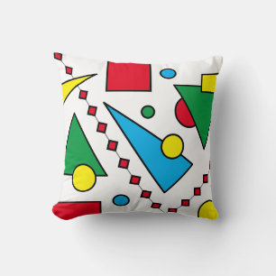 [Geometric Abstract #1] Bold Primary Colours Shape Cushion