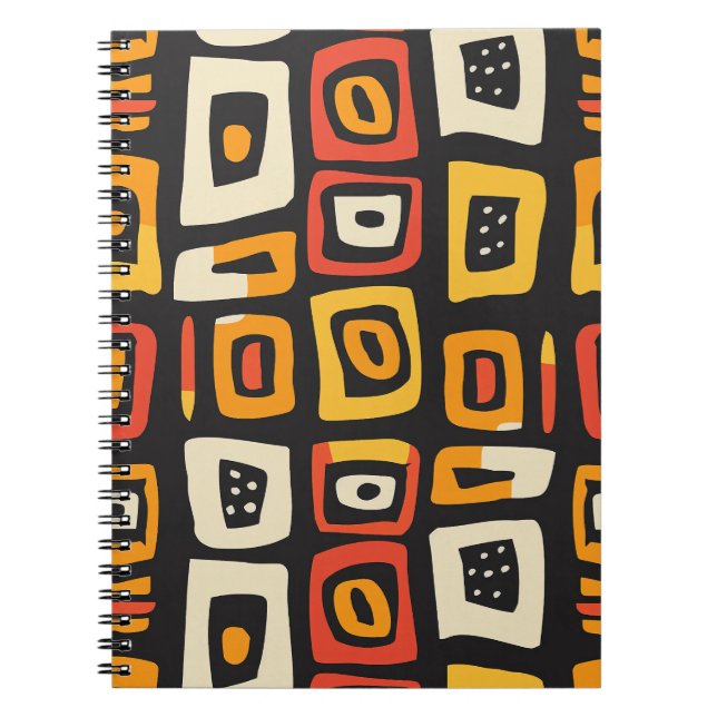 Geometric Abstract African Pattern Notebook (Front)