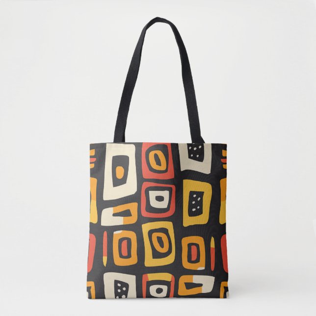 Geometric Abstract African Pattern Tote Bag (Front)