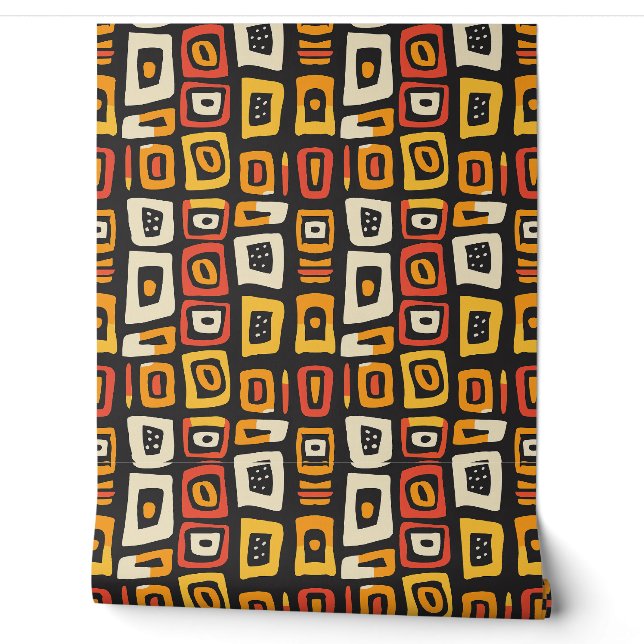 Geometric Abstract African Pattern Wallpaper (Unrolling)