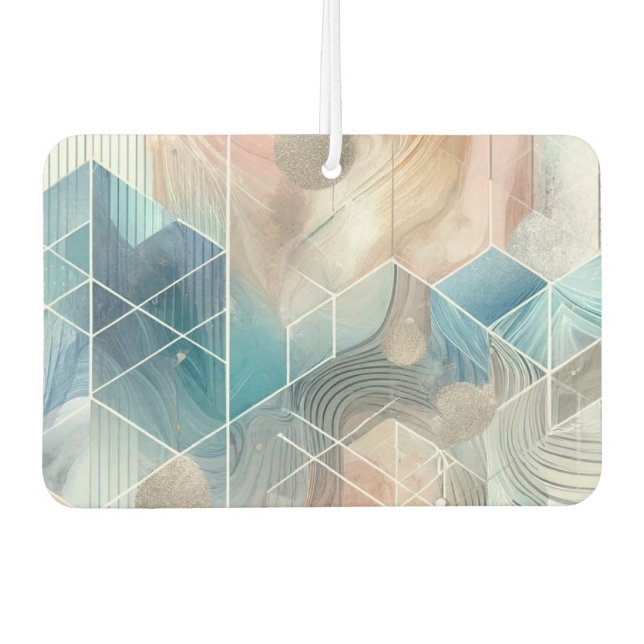 Geometric Abstract Air Freshener – Blue & Neutral  (Front)