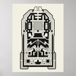 Geometric Abstract Architecture Art in Cream Poster