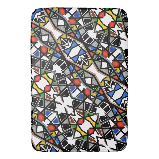Geometric Abstract Art Blanket Bath Mat (Front Vertical)