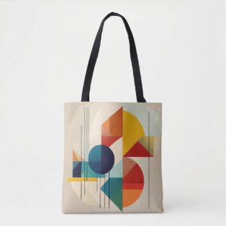 Geometric Abstract Art in Bauhaus Style Tote Bag