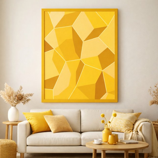 Geometric Abstract Art in Golden Yellow Tones Poster (Creator Uploaded)