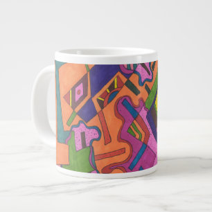 "Geometric" Abstract Art Large Coffee Mug