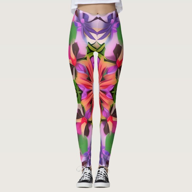 Geometric Abstract art Leggings (Front)