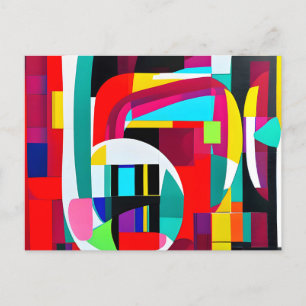 Geometric Abstract Art Postcard