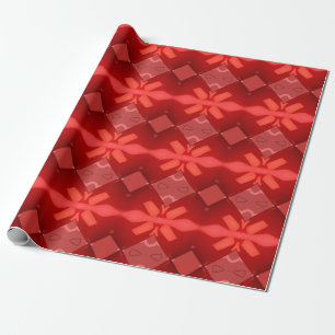 Geometric abstract art scarlet red gift holiday wrapping paper