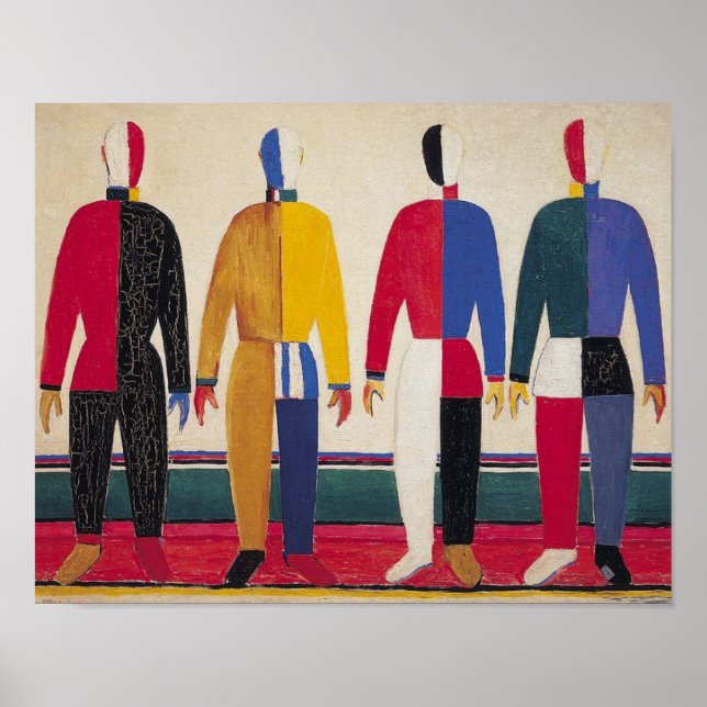 Geometric Abstract Art "Sportsmen" Malevich Poster (Front)