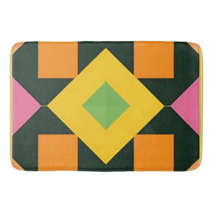 Geometric Abstract Art with Vibrant Colours Bath Mat