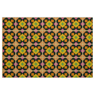 Geometric Abstract Art with Vibrant Colours Fabric