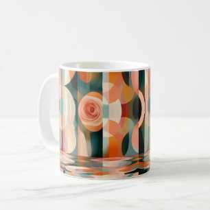Geometric abstract artwork.  floral vintage coffee mug
