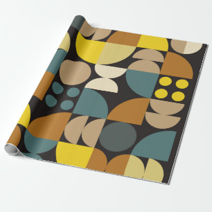 Geometric abstract artwork poster with colorful si wrapping paper