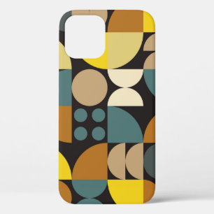 Geometric abstract artwork poster with colourful s iPhone 12 case