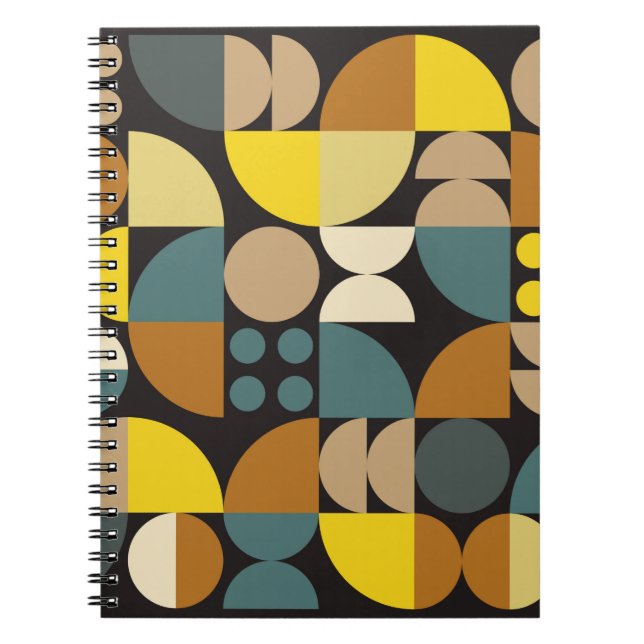 Geometric abstract artwork poster with colourful s notebook (Front)