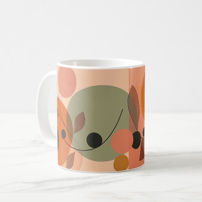 Geometric abstract artwork. retro vintage coffee mug (Front Left)