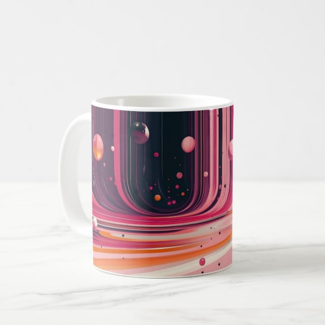 Geometric abstract artwork. retro vintage coffee mug (Front Left)