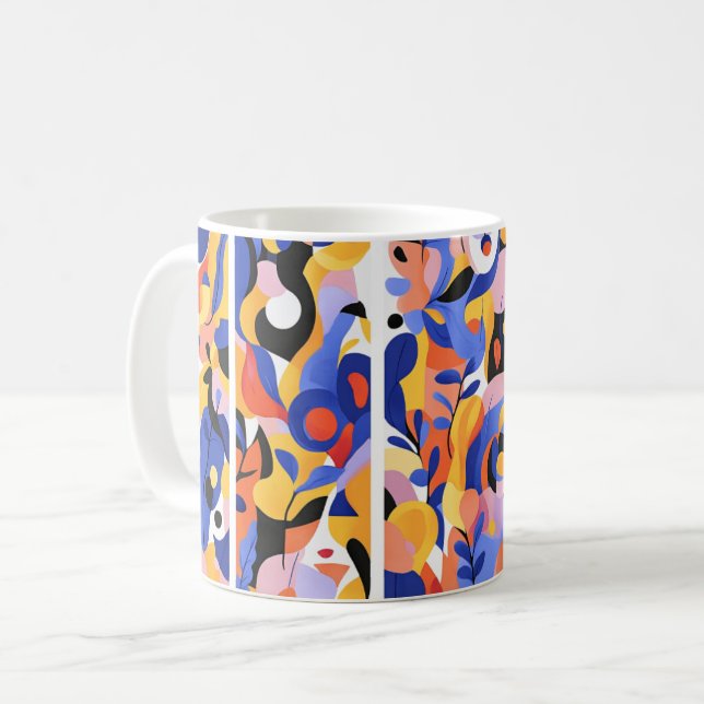 Geometric abstract artwork. retro vintage coffee mug (Front Left)