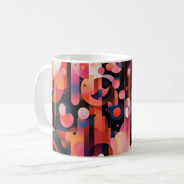 Geometric abstract artwork. retro vintage coffee mug (Front Left)