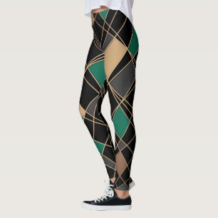 Geometric, abstract , black leggings