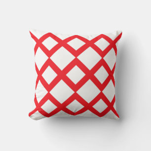 Geometric abstract - Chilli Pepper, White ! Cushion