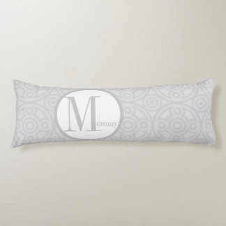 Geometric Abstract Circle Link Grey Mummy To Be Body Cushion