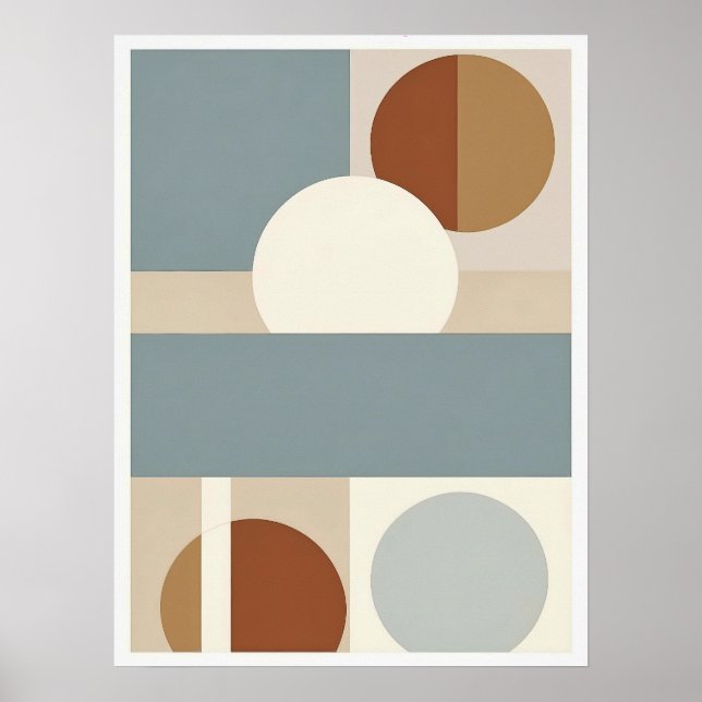 Geometric Abstract Circles and Lines Wall Art (Front)