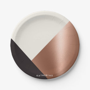Geometric Abstract Colour Block Paper Plate