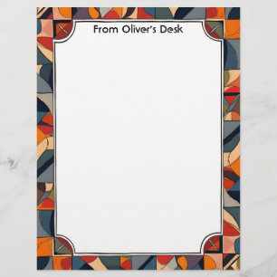 Geometric Abstract Colourful Frame Custom Letterhead