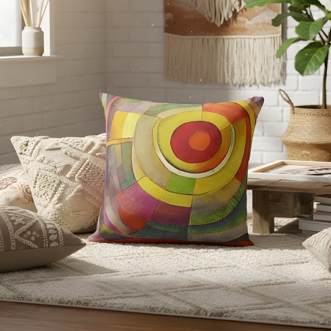 Geometric Abstract Concentric Rings Fine Art Throw Cushion (Creator Uploaded)