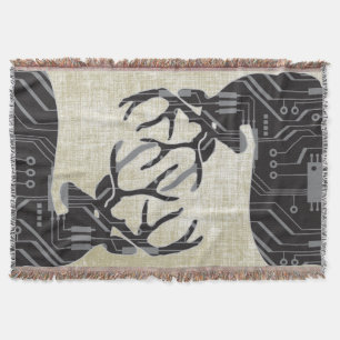Geometric Abstract Deer Steampunk Electrical Panel Throw Blanket