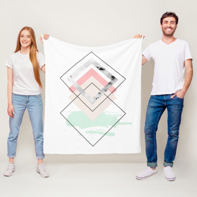 Geometric Abstract Design Fleece Blanket (In Situ)