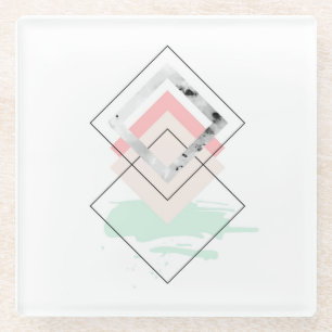 Geometric Abstract Design Glass Coaster