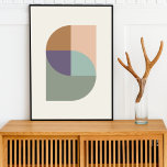 Geometric Abstract Elegant Muted Modern Minimal Poster<br><div class="desc">A minimalist modern abstract poster with an elegant geometric design in muted colors of coral pink,  russet orange,  purple,  soft blue,  sage green and natural soft taupe gray. The perfect accessory for a minimal contemporary home.</div>