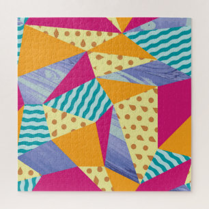 Geometric, abstract elements: decorative seamless jigsaw puzzle