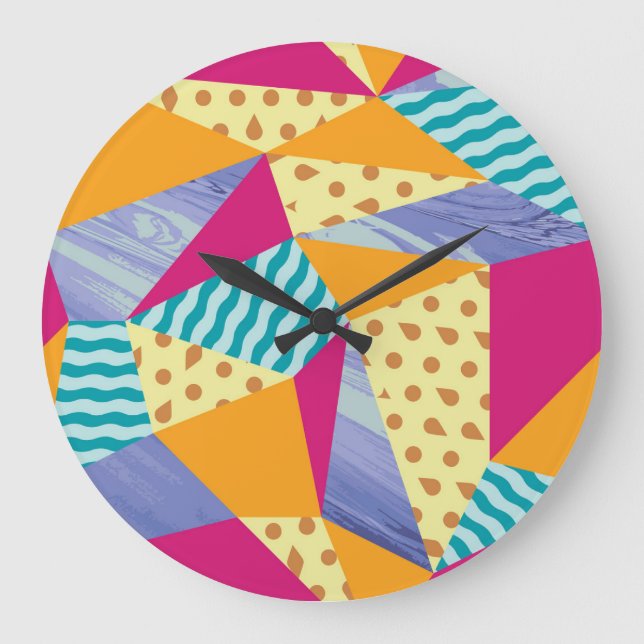Geometric, abstract elements: decorative seamless  large clock (Front)