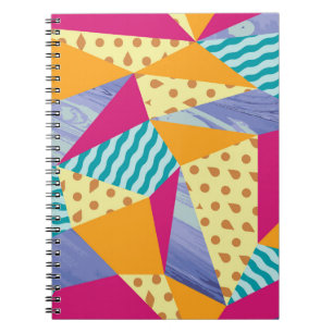 Geometric, abstract elements: decorative seamless notebook