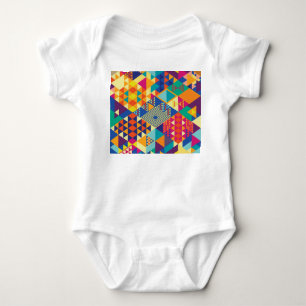 Geometric, abstract elements, vintage pattern. baby bodysuit