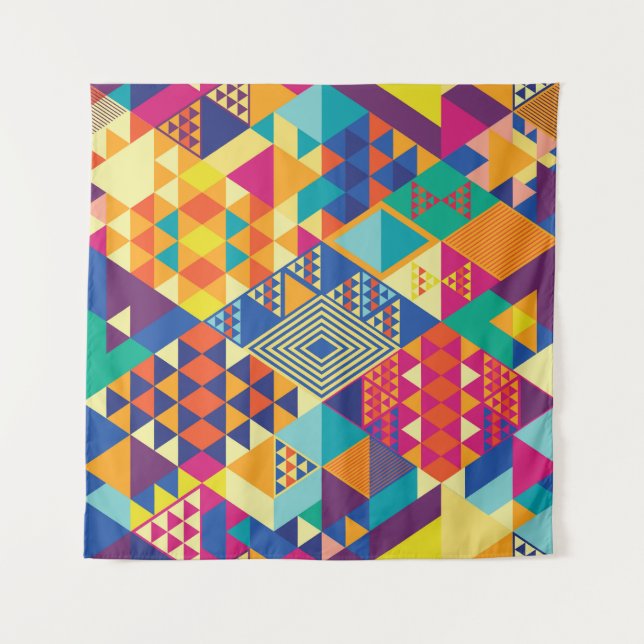 Geometric, abstract elements, vintage pattern. tapestry (Front)