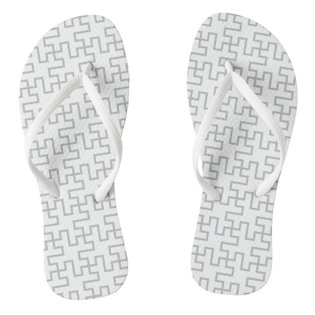 Geometric Abstract Floor Design Flip Flops (Footbed)