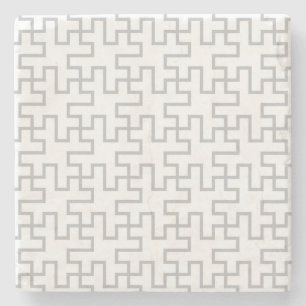 Geometric Abstract Floor Design Stone Coaster