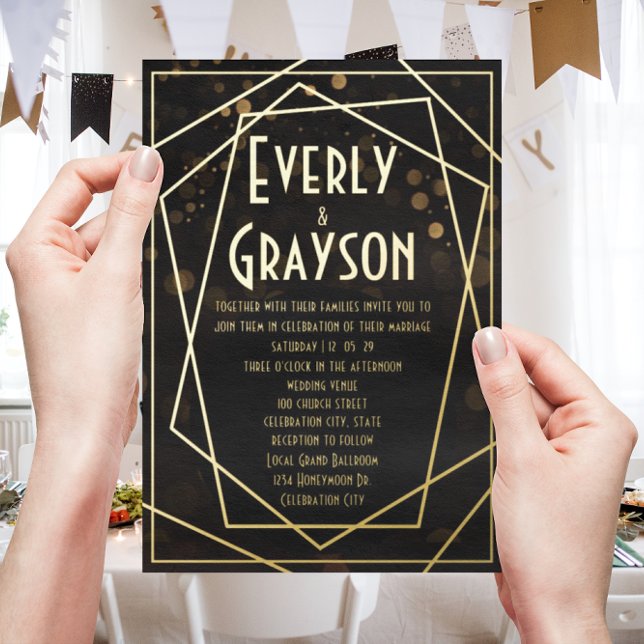 Geometric Abstract Frame Gold Wedding      (Creator Uploaded)
