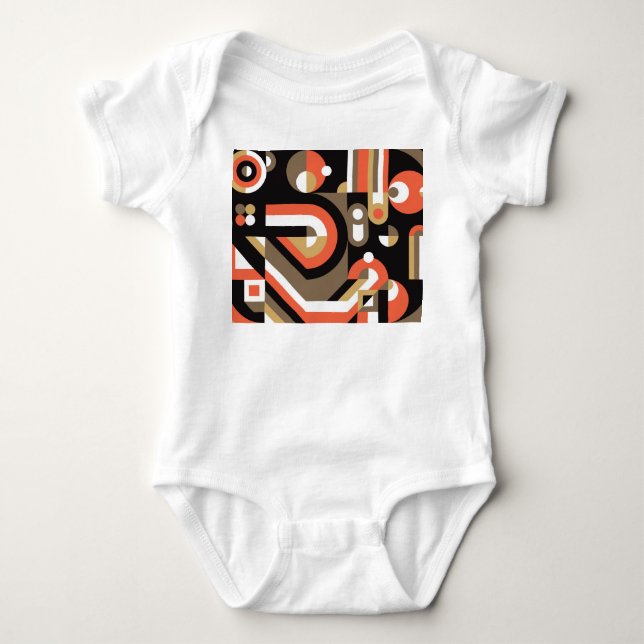 Geometric Abstract: Futuristic Artwork Design. Baby Bodysuit (Front)