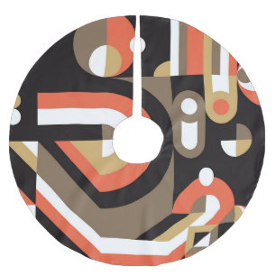 Geometric Abstract: Futuristic Artwork Design. Brushed Polyester Tree Skirt