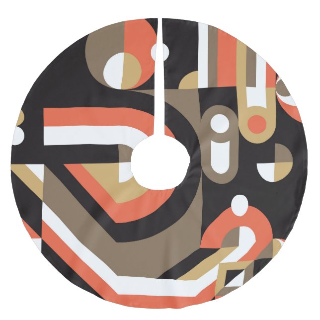 Geometric Abstract: Futuristic Artwork Design. Brushed Polyester Tree Skirt (Front)
