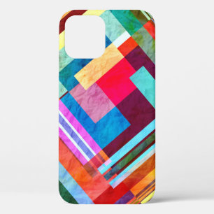 Geometric abstract, graphic colour background. iPhone 12 case