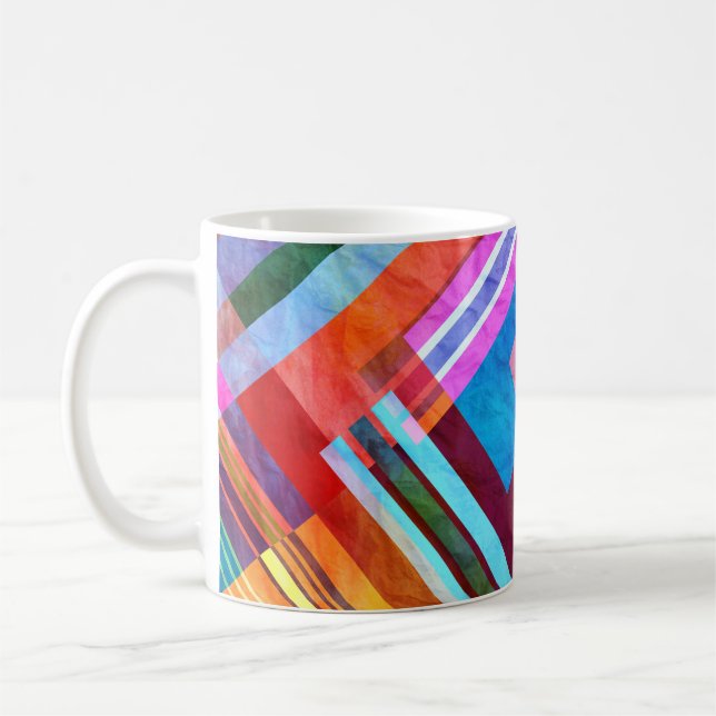 Geometric abstract, graphic colour background. coffee mug (Left)