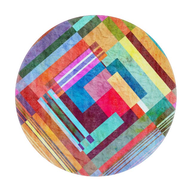 Geometric abstract, graphic colour background. cutting board (Front)