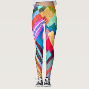 Geometric abstract, graphic colour background. leggings